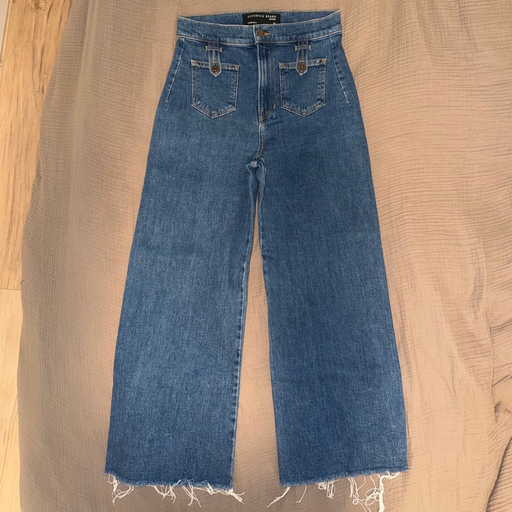 Veronica Beard Grant Wide Leg Extra High Rise Jeans